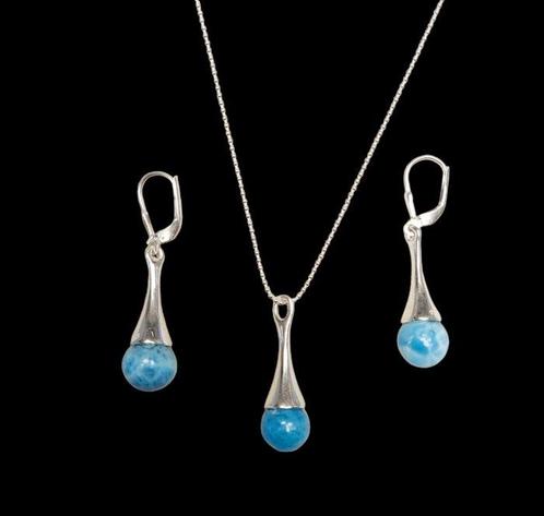 Larimar. Unieke handgemaakte stukken op 925 zilver., Verzamelen, Mineralen en Fossielen