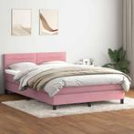 vidaXL Boxspring met matras fluweel roze 160x210 cm, Verzenden, Nieuw, Stof