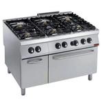 Gasformuis 6 branders (power) + gasoven gn 2/1, armoire neut, Verzenden