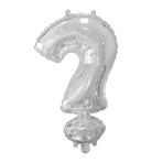 Folie Ballon Vraagteken ? Zilver 41cm met Rietje, Verzenden, Nieuw