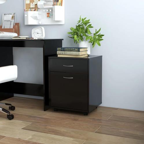 vidaXL Rolkast 45x38x54 cm bewerkt hout zwart, Huis en Inrichting, Kasten | Overige, Nieuw, Verzenden