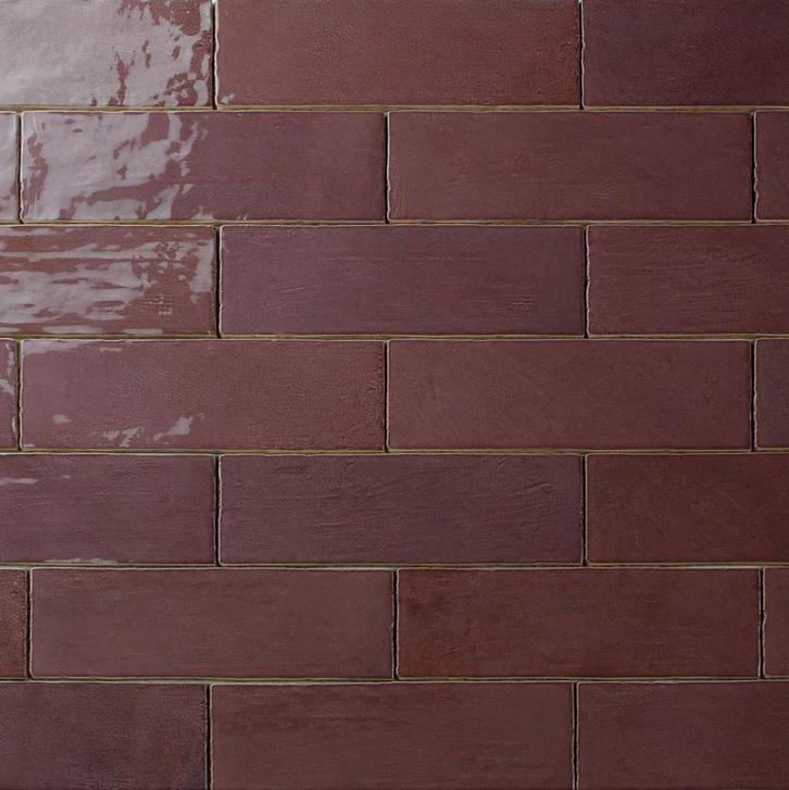 Handvorm wandtegel river 6,5x20 juneberry bruin glans, Doe-het-zelf en Verbouw, Tegels, Wandtegels, Nieuw, 10 m² of meer, Keramiek