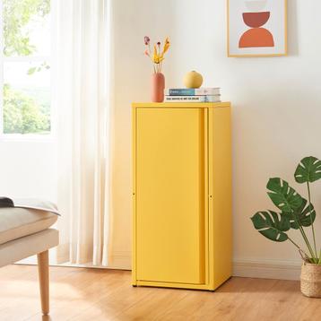 Metalen kast Burlöv 88x40x35 cm geel [en.casa] beschikbaar voor biedingen