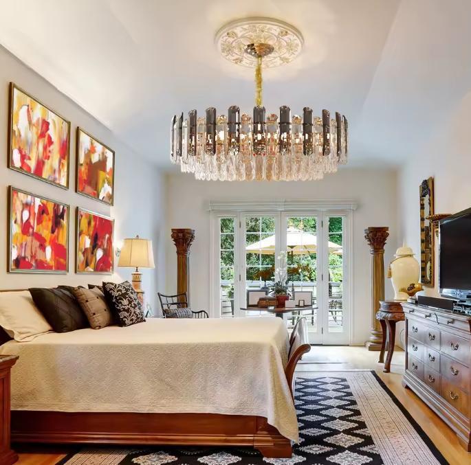 Kristallen Kroonluchter 80 cm – Luxe Ronde Plafondlamp E14, Huis en Inrichting, Lampen | Kroonluchters, Nieuw, Verzenden