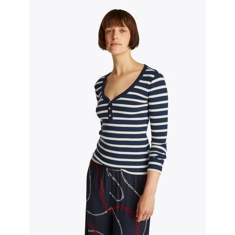 Tommy Hilfiger Shirt met lange mouwen SLIM HENLEY GB, Kleding | Dames, T-shirts, Nieuw, Verzenden