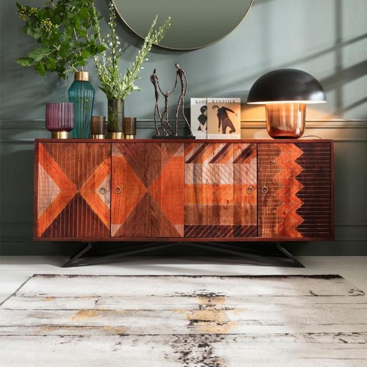 *WOONWINKEL* Kare Design Tomahawk Houten Dressoir Indianen, Huis en Inrichting, Kasten | Dressoirs, Nieuw, Verzenden