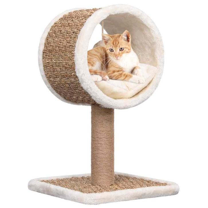 vidaXL Kattenmeubel met tunnel en speeltje 56 cm zeegras, Dieren en Toebehoren, Katten-accessoires, Nieuw, Verzenden