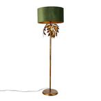 Vintage vloerlamp antiek goud met kap groen - Linden, Nieuw, Overige materialen, Klassiek / Antiek, 150 tot 200 cm