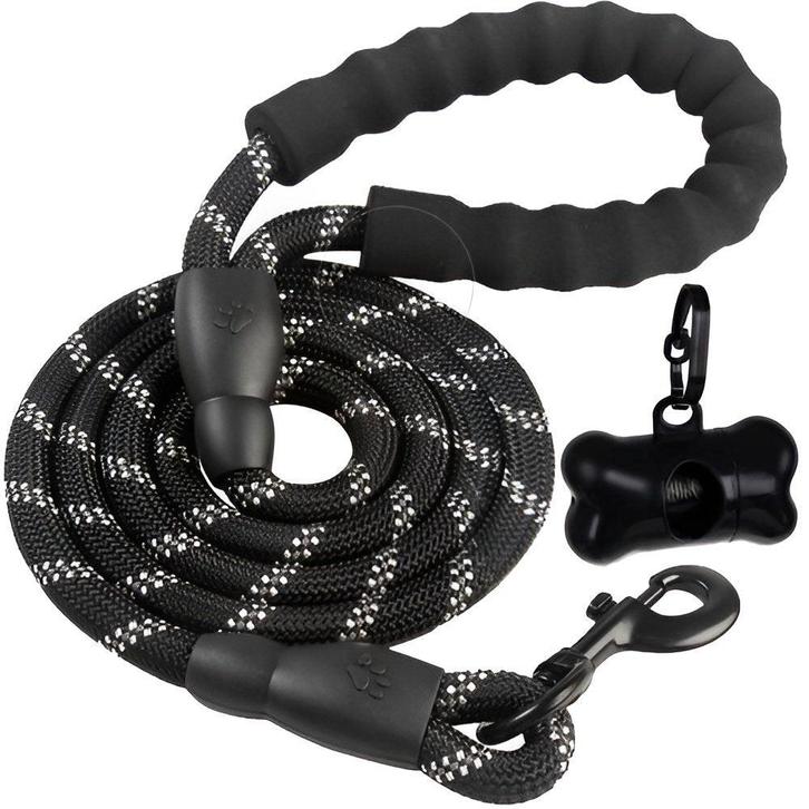 Hondenriem - 3 meter - Zwart reflecterend - Met, Dieren en Toebehoren, Honden-accessoires, Ophalen of Verzenden