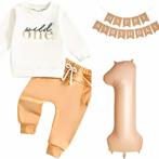 3-delige verjaardag set Wild One beige wit, Kinderen en Baby's, Babykleding | Maat 80, Verzenden, Nieuw, Sweet-One, Setje