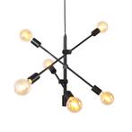 Industriële hanglamp zwart 6-lichts - Sydney, Huis en Inrichting, Lampen | Hanglampen, Nieuw, Overige materialen, Industrieel