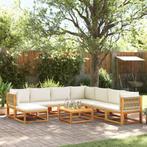 vidaXL 9-delige Loungeset met kussens massief acaciahout, Tuin en Terras, Tuinsets en Loungesets, Verzenden, Nieuw, Hardhout, Loungeset