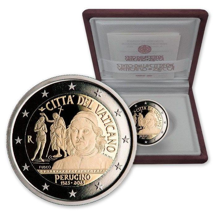 Vaticaan 2 Euro Perugino 2023 Proof, Postzegels en Munten, Munten | Europa | Euromunten, Verzenden