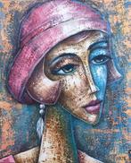 Jií Petr - Art Deco Woman, 3D texture, ready to hang