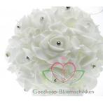 Pomander foamrosebal wit met diamantjes 14 cm., Hobby en Vrije tijd, Ophalen of Verzenden, Nieuw