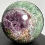 Fluoriet Fine polished Multicolor fluorite sphere - Hoogte: