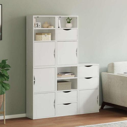 vidaXL Bijzetkasten 5 st 40x24x79 cm massief grenenhout wit, Huis en Inrichting, Kasten | Buffetkasten, Nieuw, Grenenhout, Verzenden