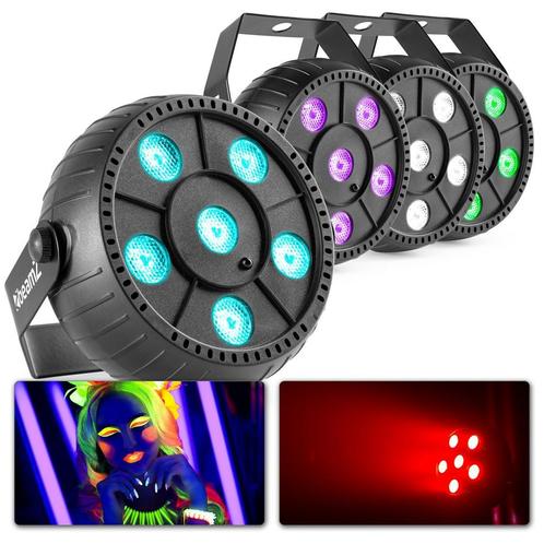 BeamZ PLP accu discolampen set - 2x RGB spot + stroboscoop +, Muziek en Instrumenten, Licht en Laser, Nieuw, Verzenden