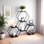 Wandrek Tand 4-delig wandplankenset zwart 32x37x19 cm [en.ca, Verzenden, Nieuw
