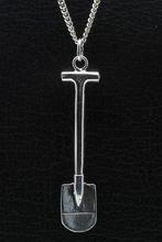 Zilveren Schep spade groot ketting hanger, Verzenden, Nieuw