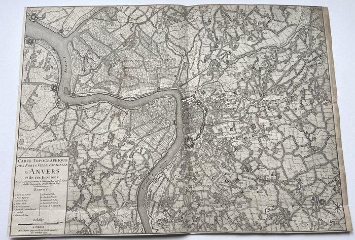 België - Antwerpen; Jaillot - Carte topographique des Forts,, Boeken, Atlassen en Landkaarten