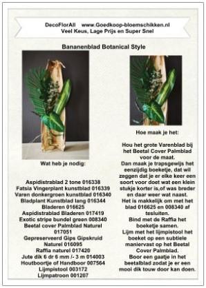 DIY Werkbeschrijving Bananenblad, Huis en Inrichting, Woonaccessoires | Kunstplanten en Kunstbloemen, Nieuw, Ophalen of Verzenden