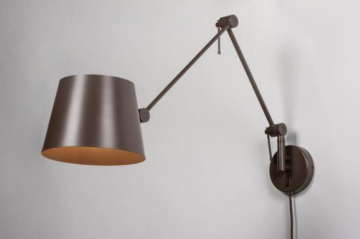 Rietveld Wandlampen - Bruin - Metaal, Huis en Inrichting, Lampen | Wandlampen, Verzenden