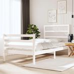 vidaXL Bedframe massief grenenhout wit 90x190 cm, Huis en Inrichting, 90 cm, Eenpersoons, Verzenden, Wit