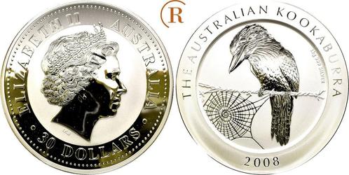30 Dollar Kookaburra 1 kg Feinzilver 2008 Australien:, Postzegels en Munten, Munten en Bankbiljetten | Toebehoren, Verzenden