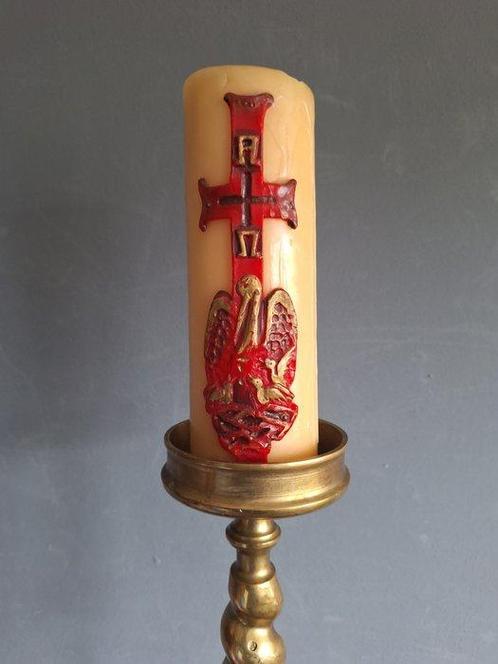 Kandelaar (2) - brons of koper - Kerk , Religieuze Kaars, Antiek en Kunst, Kunst | Niet-Westerse kunst