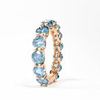 Eeuwigheidsring - 14 karaat Roségoud - 4.35ct. tw. Blauw, Sieraden, Tassen en Uiterlijk, Antieke sieraden