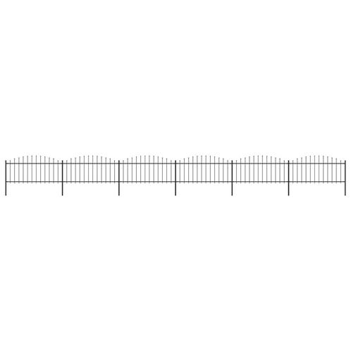 vidaXL Tuinhek met speren bovenkant (0,5-0,75)x10,2 m staal, Tuin en Terras, Schuttingen, Nieuw, IJzer, Minder dan 1 meter, Verzenden