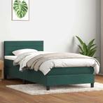 vidaXL Boxspring met matras fluweel donkergroen 80x220 cm, Verzenden, Nieuw, Groen, Stof