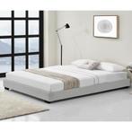 Houten bed Laag kunstleer met bedbodem 180x200 cm wit, Huis en Inrichting, Verzenden, Nieuw