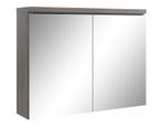Badkamerkast Paso 80 x 20 x 60 cm Grijs Eiken Spiegelkast, Verzenden, Nieuw, Spiegelkast