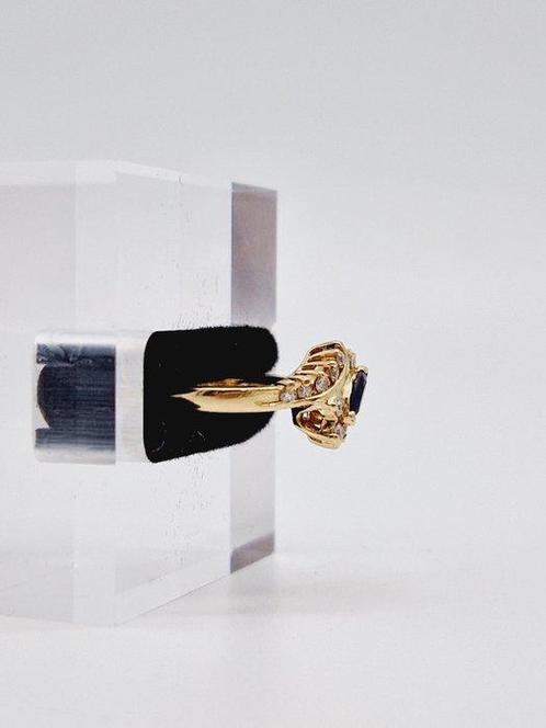 Ring - 18 karaat Geel goud Saffier - Diamant - Ring, Sieraden, Tassen en Uiterlijk, Ringen