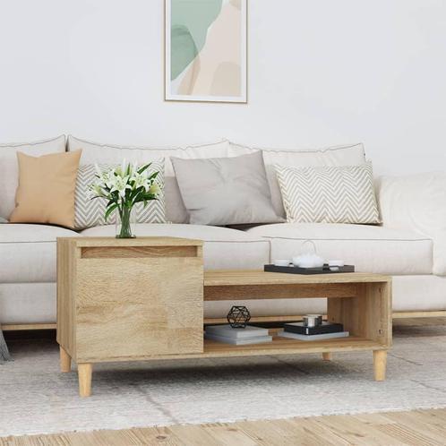 vidaXL Salontafel 100x50x45 cm bewerkt hout sonoma eiken, Huis en Inrichting, Tafels | Salontafels, 100 tot 150 cm, Nieuw, Overige houtsoorten