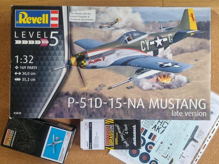 Revell 03838 P-51D-15-NA Mustang Late Version 1:32 + opties!, Hobby en Vrije tijd, Modelbouw | Vliegtuigen en Helikopters, Revell