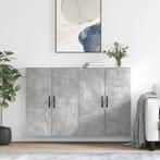 vidaXL Hangkasten 2 st bewerkt hout betongrijs, Verzenden, Nieuw, 50 tot 100 cm, Minder dan 100 cm