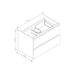 Onderkast Sanilux Trendline Met Greeplijst Aluminium, Ophalen of Verzenden, Nieuw