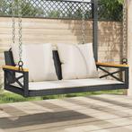 vidaXL Schommelbank met kussens 109x62x40 cm poly rattan, Tuin en Terras, Verzenden, Nieuw, Rotan