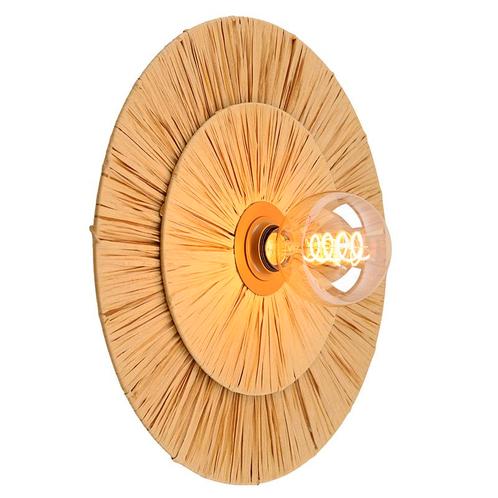 Papieren wandlamp bruin, Daisy, met schakelaar, Huis en Inrichting, Lampen | Wandlampen, Nieuw, Metaal, Ophalen of Verzenden