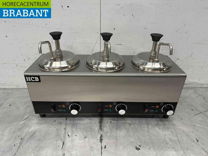 RVS Verwarmde sauspomp Sauswarmer 3 x 2 liter Kaas Karamel, Zakelijke goederen, Horeca | Keukenapparatuur, Nieuw in verpakking