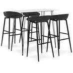 vidaXL 5-delige Barset wit en zwart, Huis en Inrichting, Verzenden, Nieuw