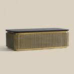 *WOONWINKEL* Salontafel Gouden Ribbels Rechthoekig, Huis en Inrichting, Tafels | Salontafels, Verzenden, Nieuw