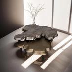 Finger Print Salontafel Set (2 stuks) – NU €274,- (van €809,, Luxe messing en goud, Ophalen of Verzenden, Zo goed als nieuw, Metaal