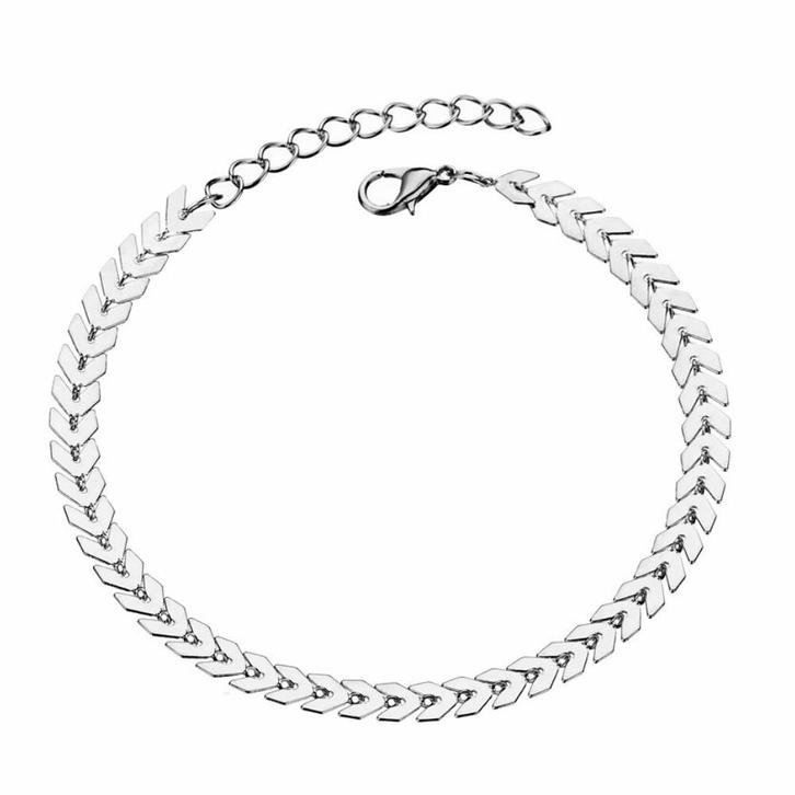 Fako Bijoux - Enkelbandje - Arrow - Zilverkleurig, Sieraden, Tassen en Uiterlijk, Enkelbandjes en Enkelkettinkjes, Verzenden