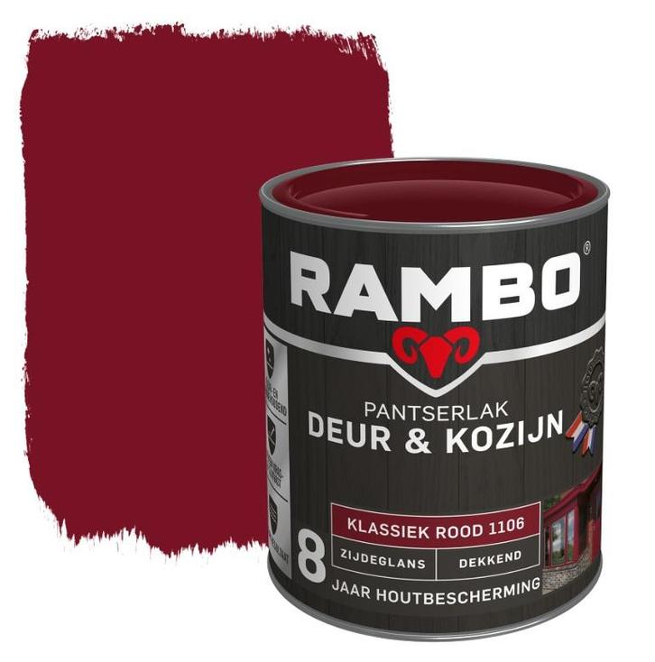 Rambo Pantserlak Deur en Kozijn Klassiek Rood 0.75L, Doe-het-zelf en Verbouw, Verf, Beits en Lak, Lak, Rood, Nieuw, Minder dan 5 liter