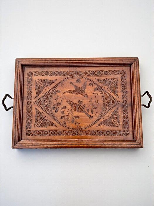 Dienblad - Jugendstil - 1890s - 55x39cm - Teak, Antiek en Kunst, Kunst | Designobjecten