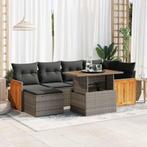 vidaXL 8-delige Loungeset met kussens poly rattan acacia, Verzenden, Nieuw, Loungeset